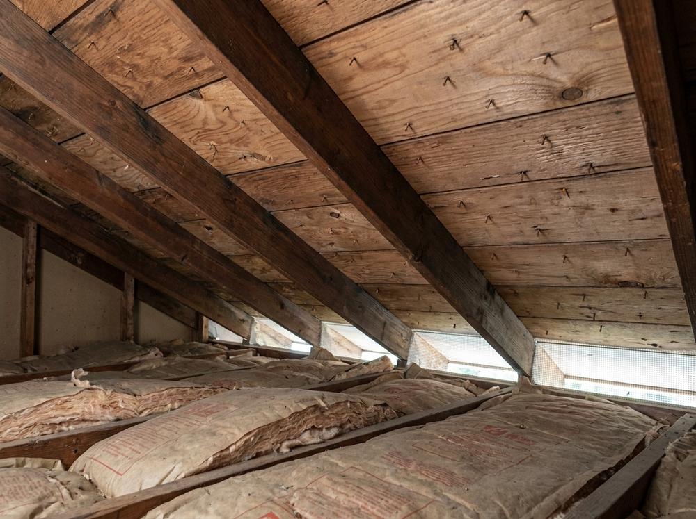 Roof deck from inside the attic