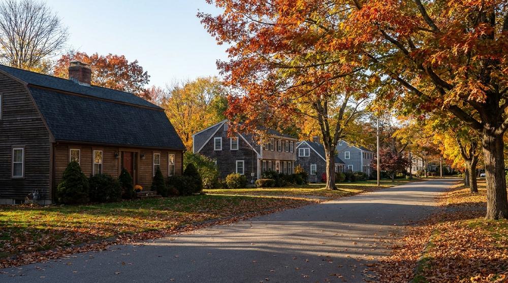 Northeastern homes in autumn