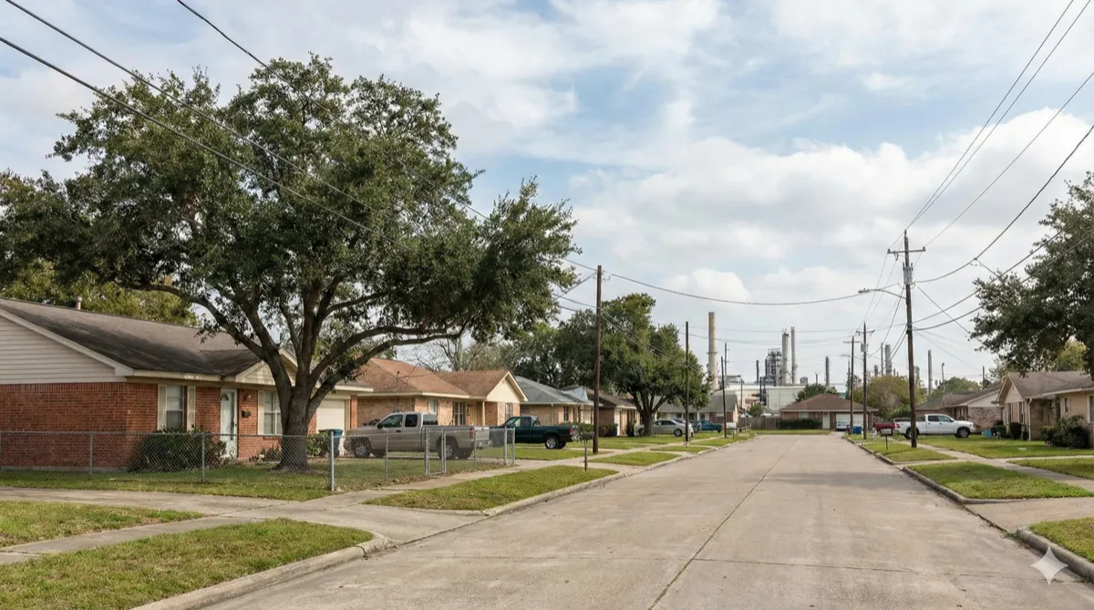 Pasadena, Texas residential neighborhood with brick homes