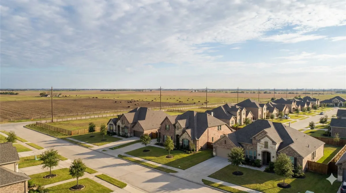 Richmond, Texas new home development adjacent to ranch land